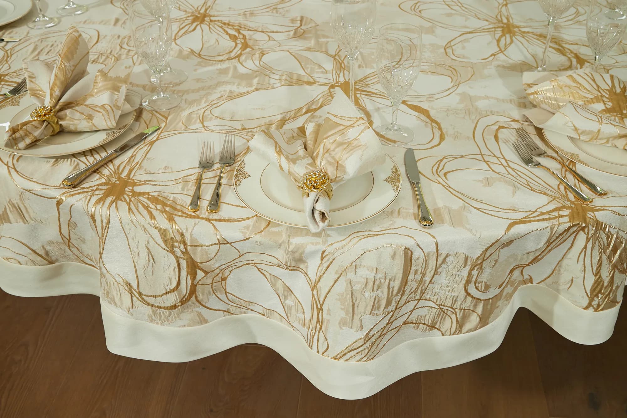 Gold Floral Napkins